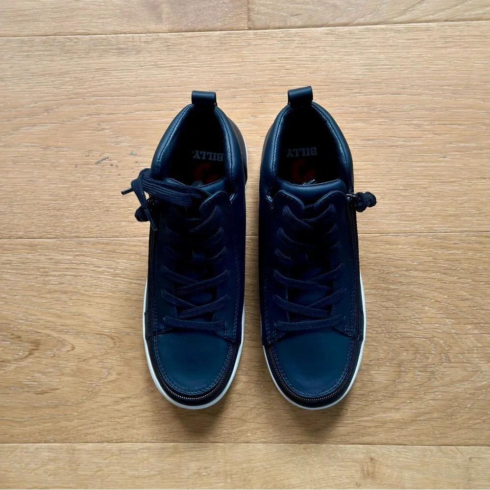 NWT Billy Footwear Sneakers Mid Top Black Easy On/Off Zipper Women’s 7.5 - Picture 7 of 14